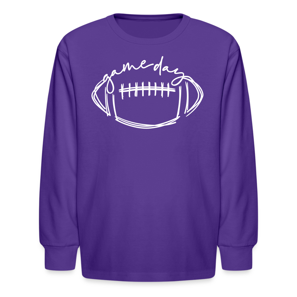 Game Day - Kids' Long Sleeve T-Shirt - dark purple