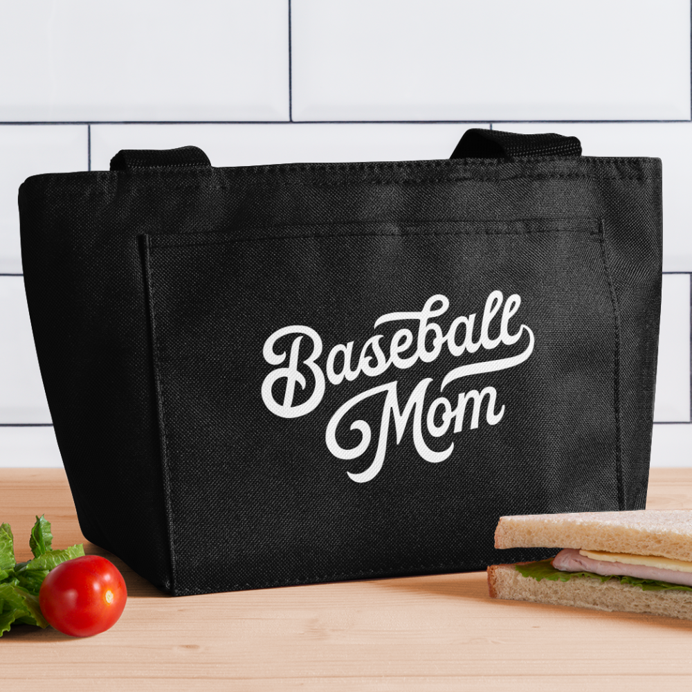 Baseball Mom Lunch Bag - black