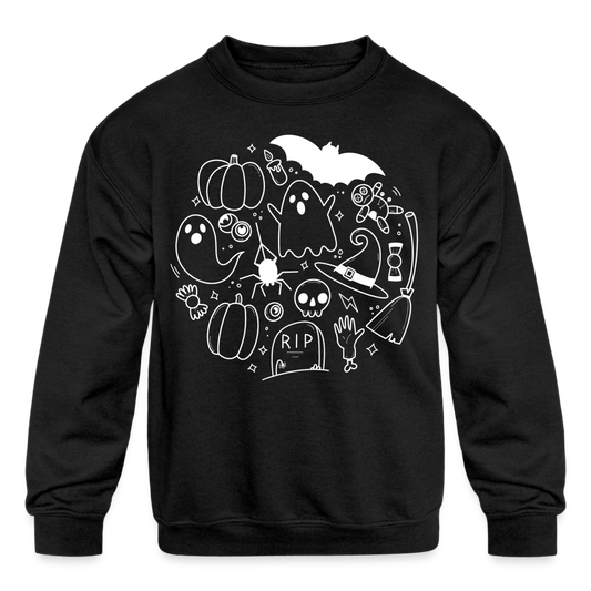 Kids' Spooky Crewneck Sweatshirt - black