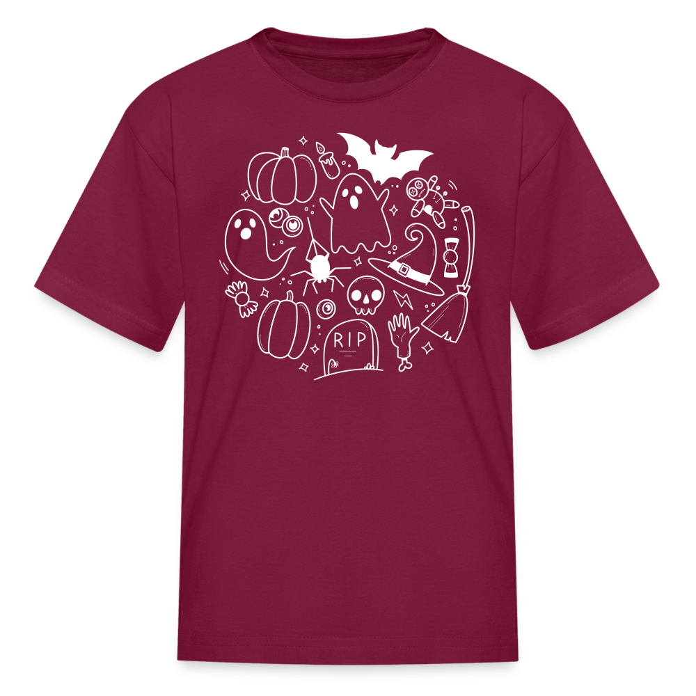 Spooky Kids' T-Shirt - burgundy