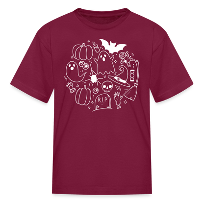 Spooky Kids' T-Shirt - burgundy