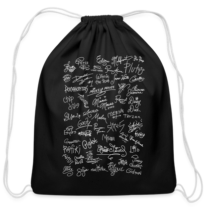 Mouse Crew Cotton Drawstring Bag - black