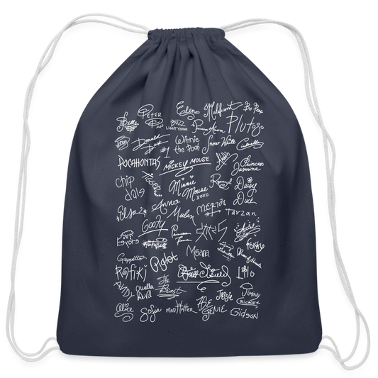Mouse Crew Cotton Drawstring Bag - navy