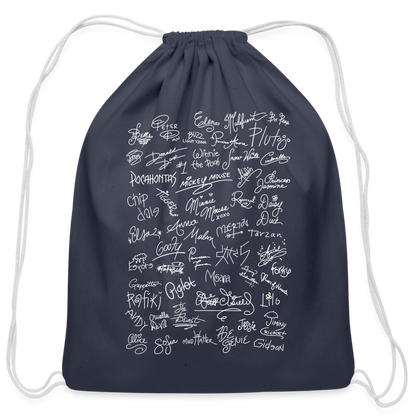 Mouse Crew Cotton Drawstring Bag - navy