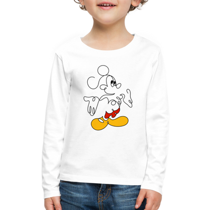 Mouse Crew Kids' Premium Long Sleeve T-Shirt - white