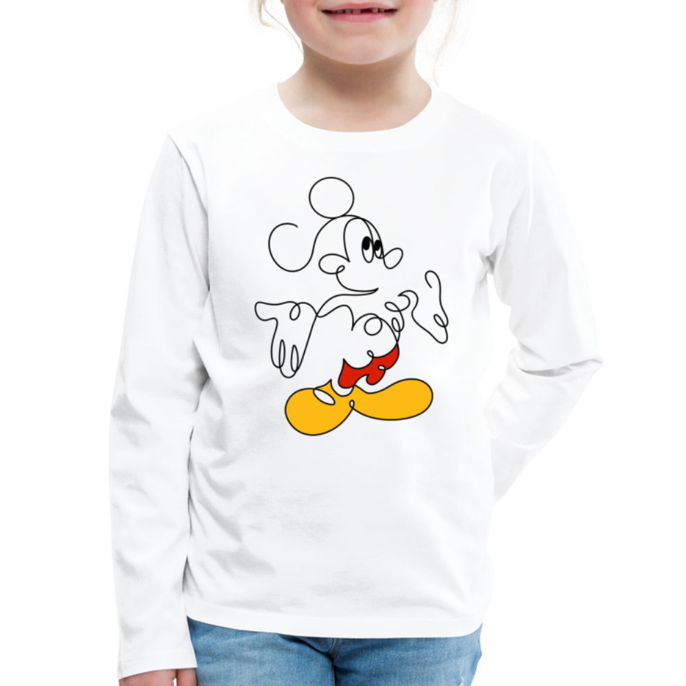Mouse Crew Kids' Premium Long Sleeve T-Shirt - white