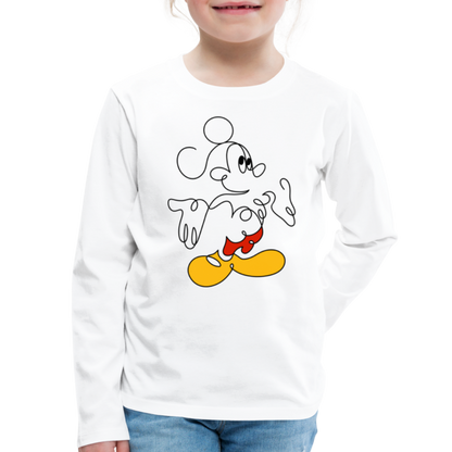 Mouse Crew Kids' Premium Long Sleeve T-Shirt - white