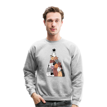 Load image into Gallery viewer, Holiday Cat Tree Crewneck Sweatshirt - heather gray
