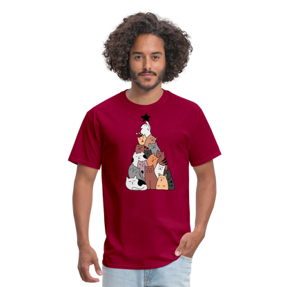 Holiday Cat Tree Classic T-Shirt - dark red