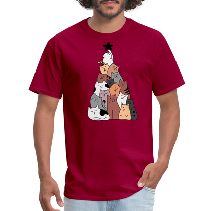 Holiday Cat Tree Classic T-Shirt - dark red