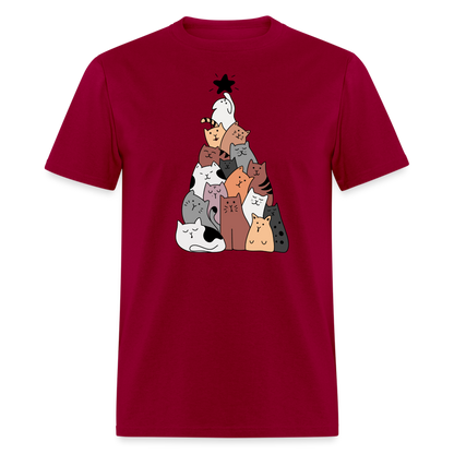 Holiday Cat Tree Classic T-Shirt - dark red