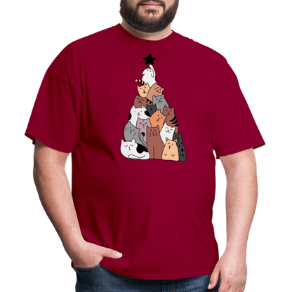 Holiday Cat Tree Classic T-Shirt - dark red