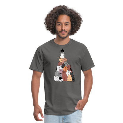 Holiday Cat Tree Classic T-Shirt - charcoal