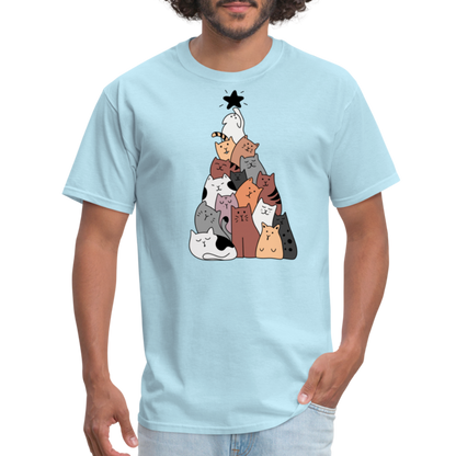 Holiday Cat Tree Classic T-Shirt - powder blue