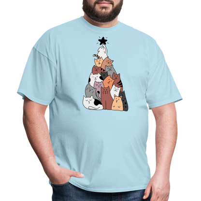 Holiday Cat Tree Classic T-Shirt - powder blue