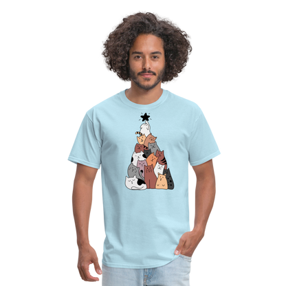 Holiday Cat Tree Classic T-Shirt - powder blue