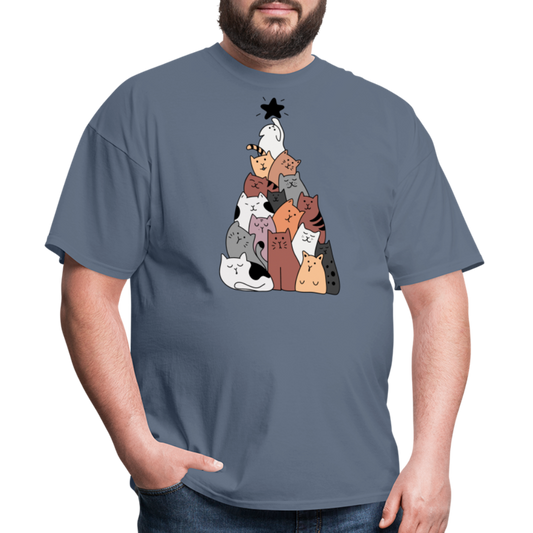 Holiday Cat Tree Classic T-Shirt - denim