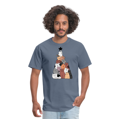 Holiday Cat Tree Classic T-Shirt - denim