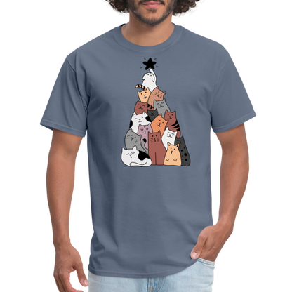 Holiday Cat Tree Classic T-Shirt - denim