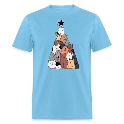 Holiday Cat Tree Classic T-Shirt - aquatic blue