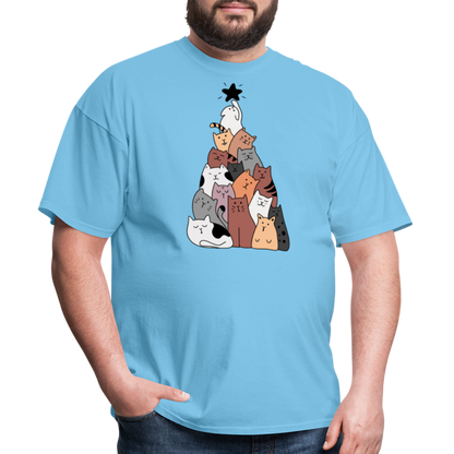 Holiday Cat Tree Classic T-Shirt - aquatic blue