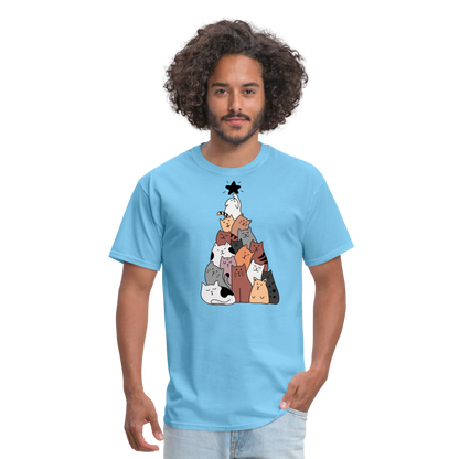 Holiday Cat Tree Classic T-Shirt - aquatic blue