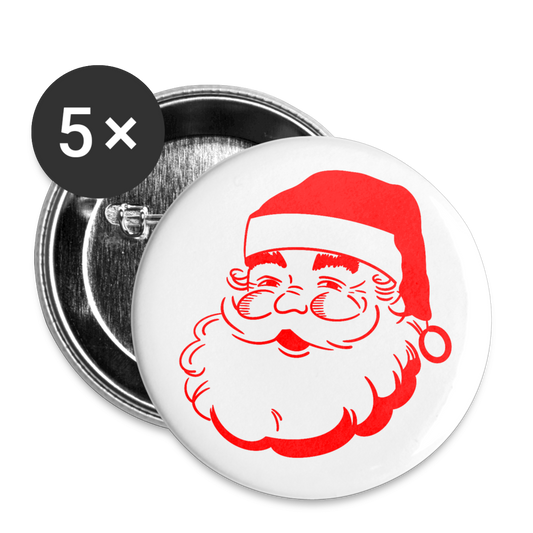 Santa Buttons large 2.2'' (5-pack) - white