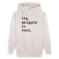 "the snuggle is real." Adult Shawl Collar Hoodie - heather oatmeal