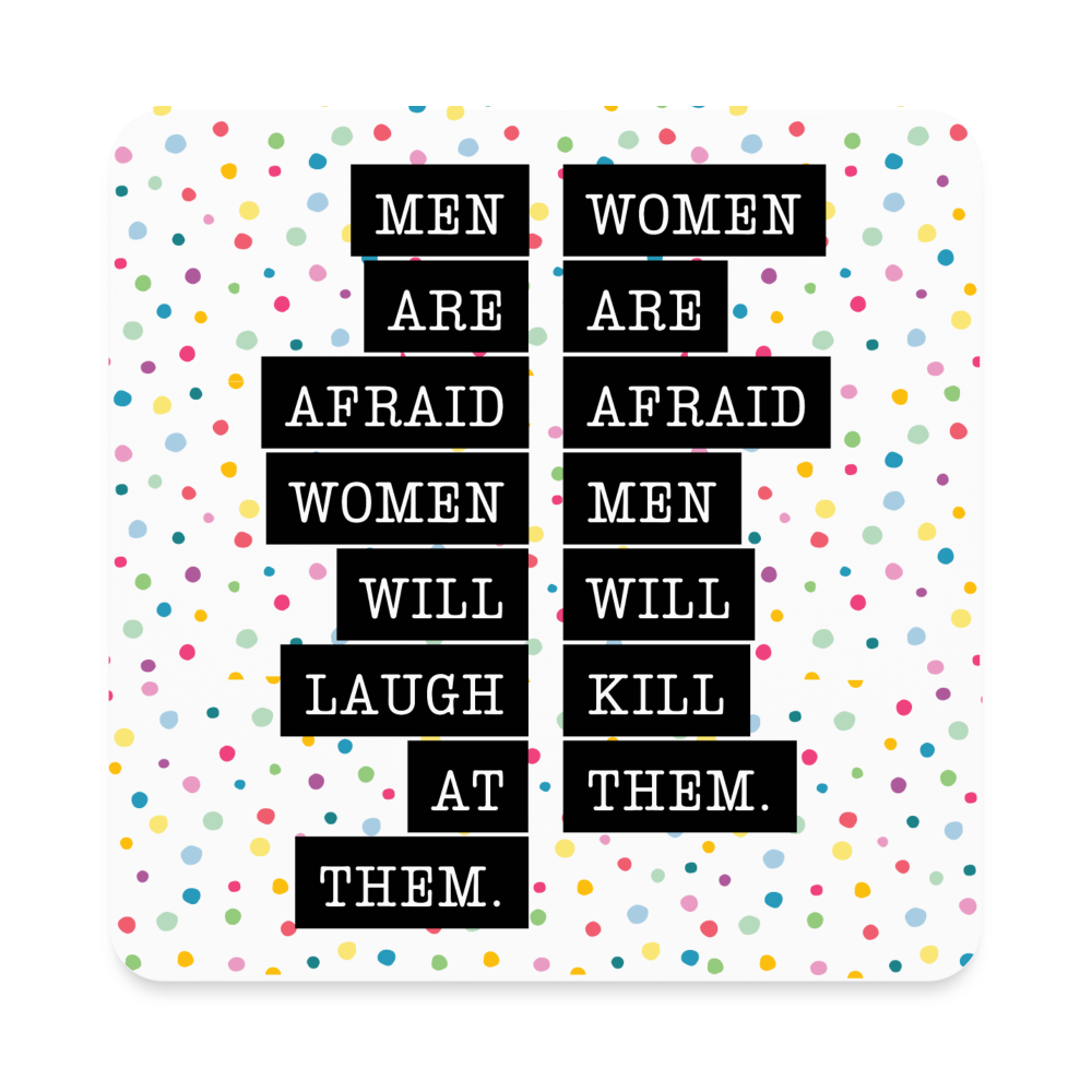 "Afraid" Square Magnet - white