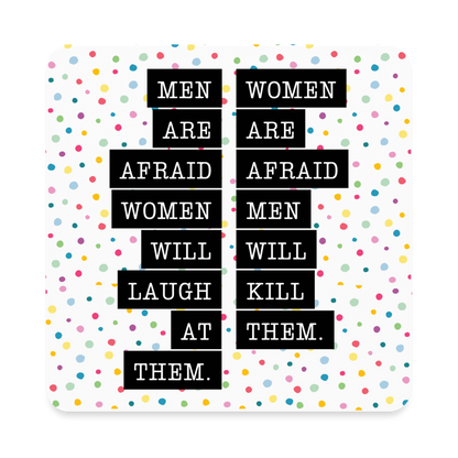 "Afraid" Square Magnet - white