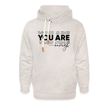 Load image into Gallery viewer, &quot;You Are Enough&quot; Shawl Collar Hoodie - heather oatmeal
