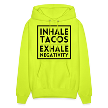 Load image into Gallery viewer, &quot;Inhale Tacos, Exhale Negativity&quot; Hoodie - safety green
