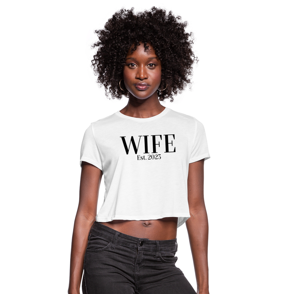 "WIFE" Cropped T-Shirt - white