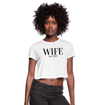 "WIFE" Cropped T-Shirt - white