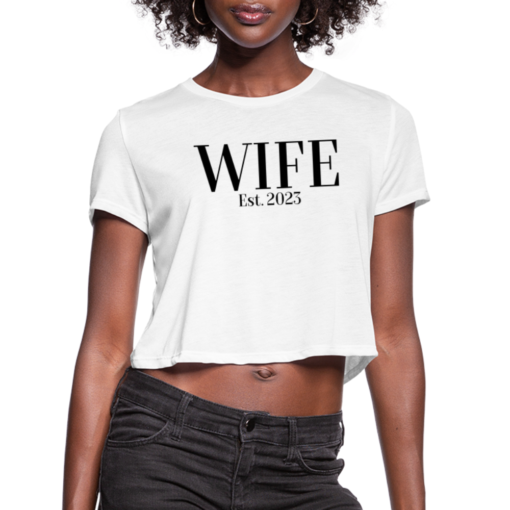 "WIFE" Cropped T-Shirt - white