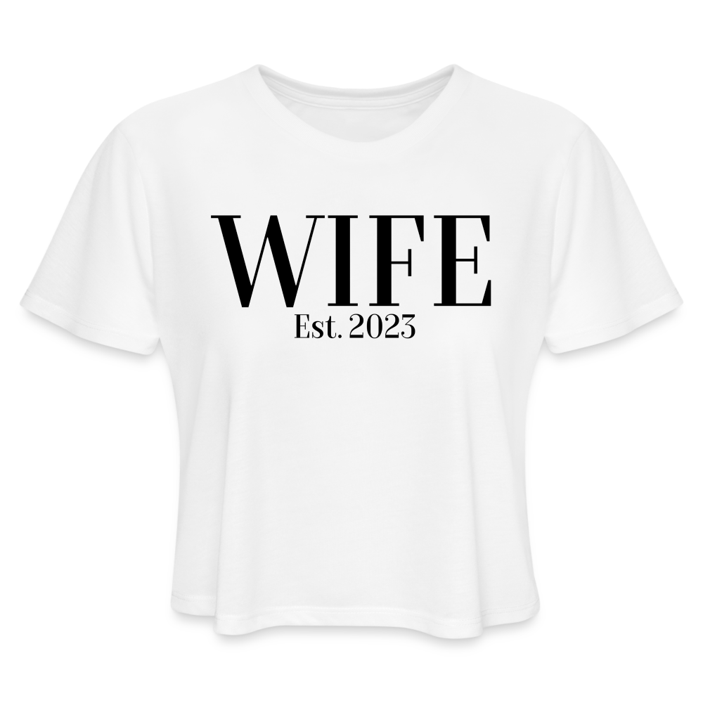 "WIFE" Cropped T-Shirt - white