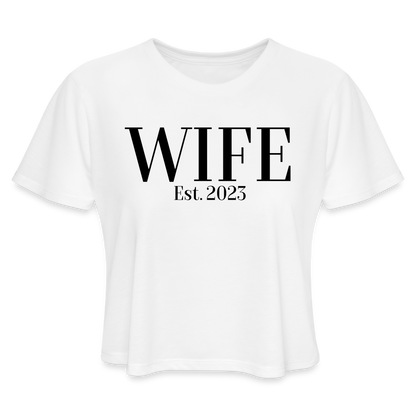 "WIFE" Cropped T-Shirt - white