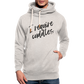 "I require cuddles" Shawl Collar Hoodie - heather oatmeal